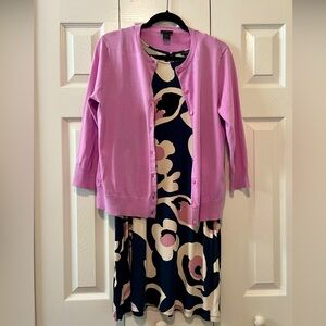 Ann Taylor Factory Petite dress with cardigan